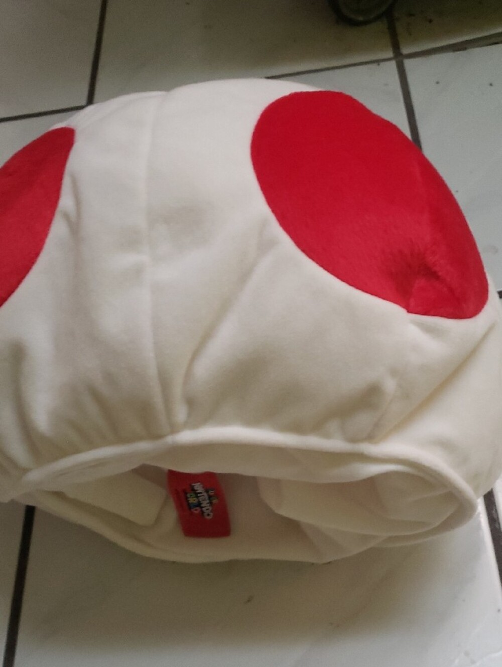 Super Mario Toad Plush Hat - White and Red